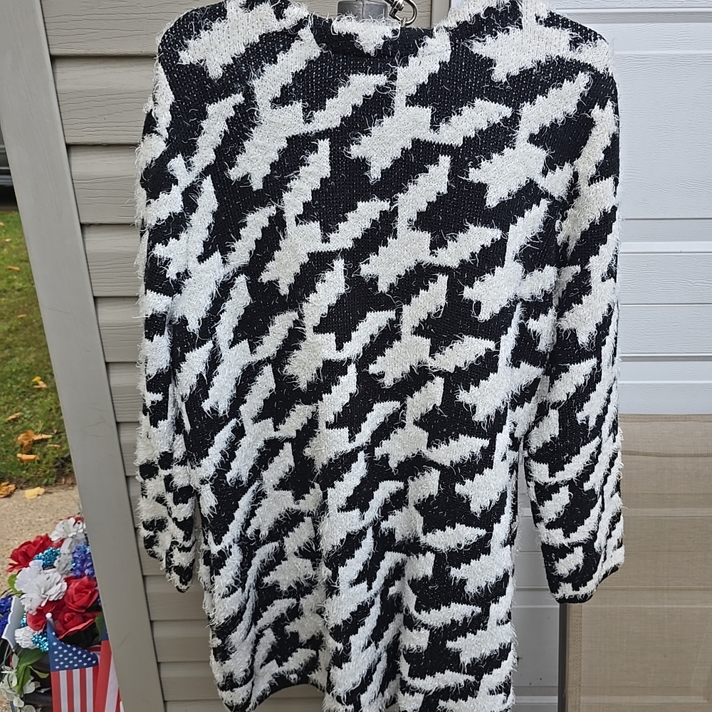 Fever Black and Gray Textured Sweater